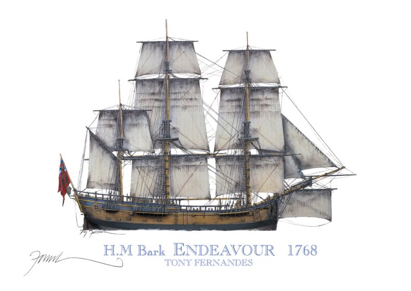 First Day Cover HM Bark Endeavour 1768 by Tony Fernandes